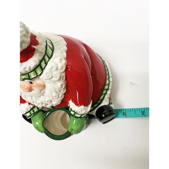 Fitz and Floyd Stocking Stuffers Lidded Box Santa Holding Stocking - Picture 9 of 10